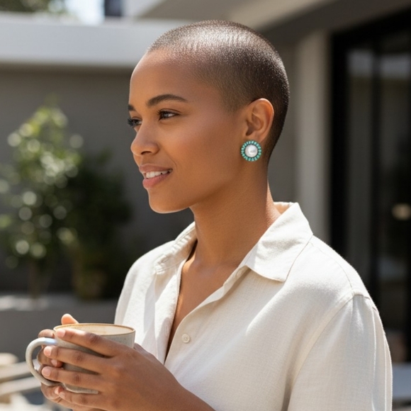 Kurt Geiger Jewelry - Kurt Geiger Octavia Faux Pearl Stud Earrings,  NWT In Velvet Pouch